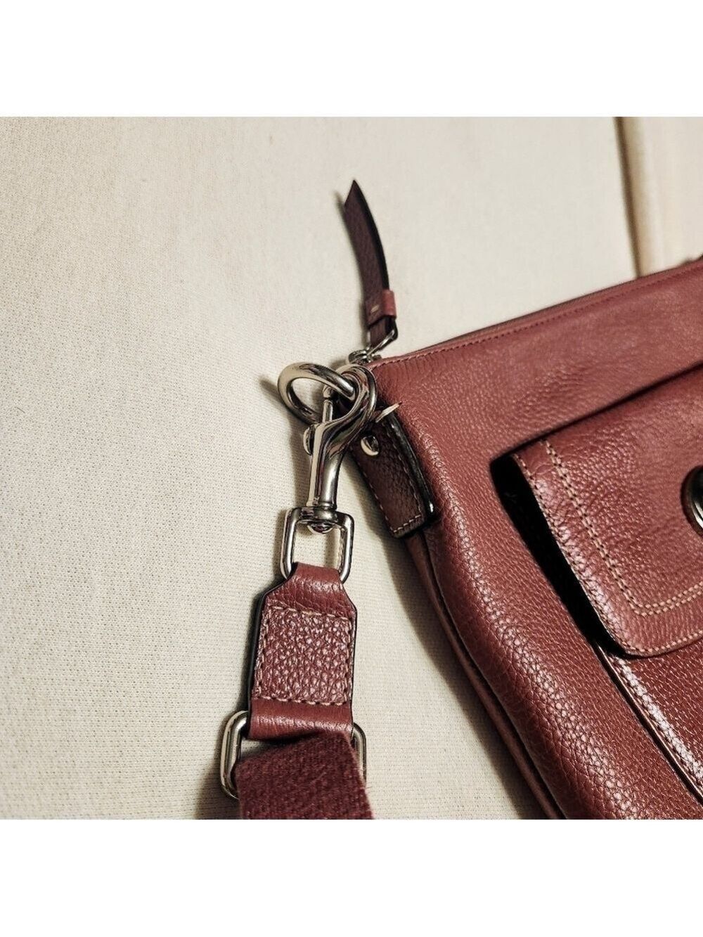 Coach Hamilton Pebbled Leather Crossbody Bag Pink Medium - Picture 10 of 12